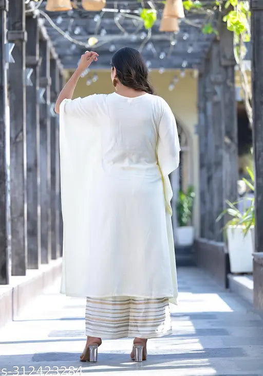 Rayon Kaftan Kurta and Palazzos Set - Stylish, printed, high-quality rayon for casual outings