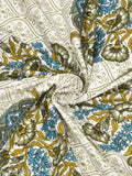 Riddhi Pure Cotton, Double Hand Block Print King Bedsheet Set (90"x108") with 2 Pillow Covers (17"x 27")