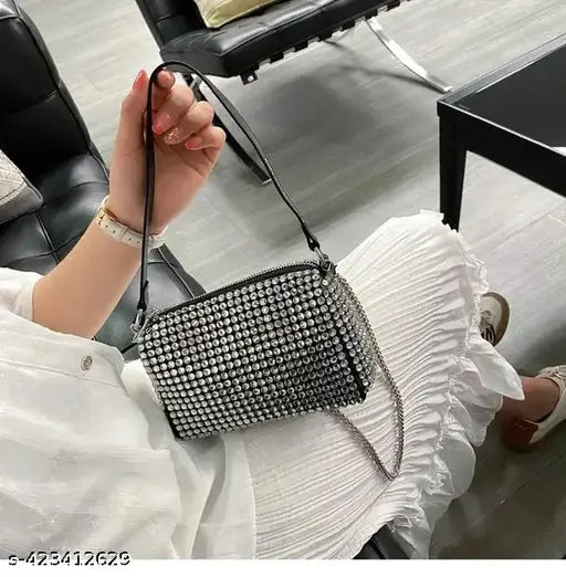 Fantastiqo Premium Women's Metal Chain Link Sling Bag