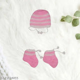 Handmade wool baby frock dress with cap and socks, self-design net pattern, perfect for parties or special occasions, 0-12 months size, India origin