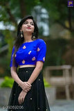 Black embroidered silk lehenga choli for women, featuring intricate work and free size (34 waist, 44 length)