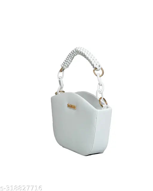 Faux leather sling bag, solid net pattern, essentials-friendly design. Perfect for day trips or parties, originates from India