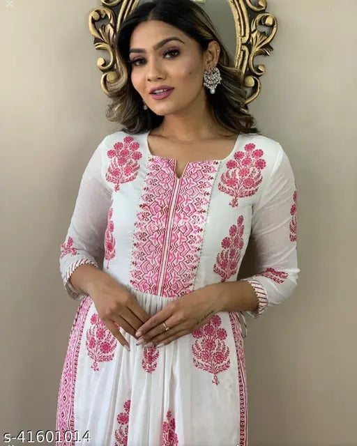 Women's printed rayon kurta dress set