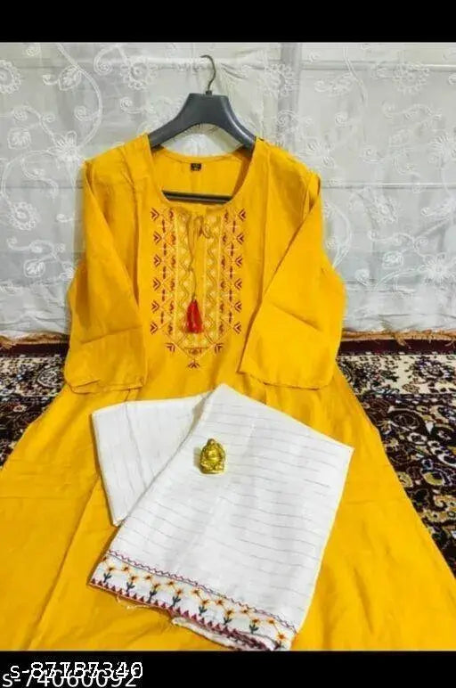 Rayon kurta & palazzo set, embroidered net design for women's fashion, single size L or XL Indian ethic wear