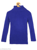 High neck wool sweater/skivvy for baby boys and girls, solid pattern, Indian origin (0-1 years)