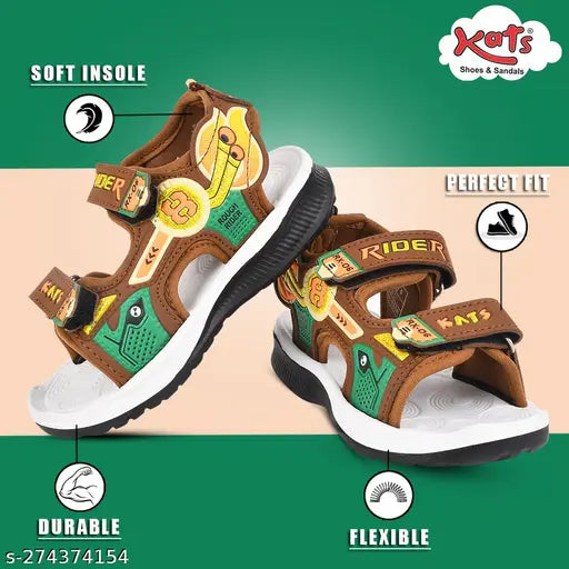 Synthetic and EVA KATS Kids Outdoor Flat Sandal Rider (2.5-5 years), breathable, adjustable, fashionable footwear for boys & girls