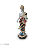 Resin Buddha Statue for Living Room - Peaceful Meditating Buddha Idol (10cm L x 38cm H)
