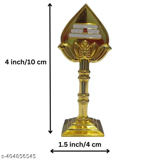 Gold-colored Muruganvel Murugan Vel Muruga vel Vel Idol Figurine for car dashboards, Pooja room & office tables, home decoration. Size: 4 inches