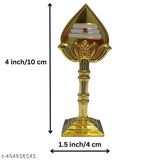 Gold-colored Muruganvel Murugan Vel Muruga vel Vel Idol Figurine for car dashboards, Pooja room & office tables, home decoration. Size: 4 inches