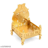 Golden metal Singhasan for Laddu Gopal Krishna, Indian decorative showpiece" (98 characters)