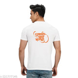 Ganeshji printed men's polyester t-shirt, short sleeves, M: 18in chest, 25in length, India