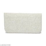 White embroidered handbag with a floral design