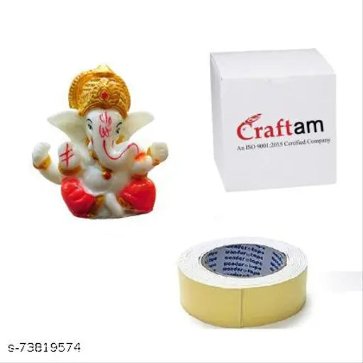 Decorative Ganesha figurine, hand-carved with vibrant colors, ideal for home worship or gifting on special occasions