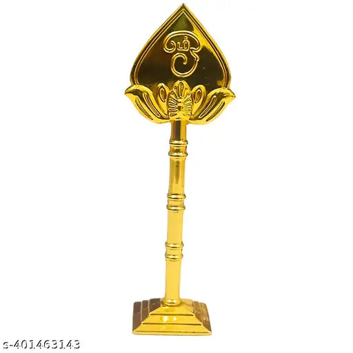 Murugan Vel Metal golden decor showpiece (6 inch), Indian artwork for home or car dashboard