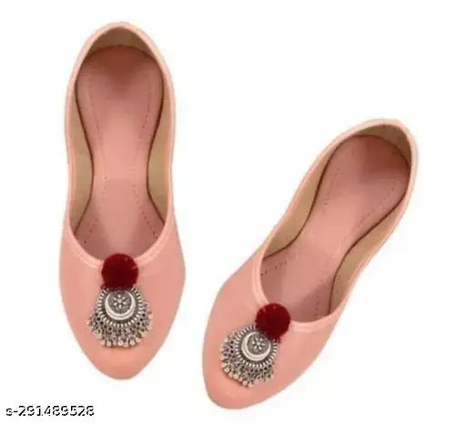 Rose gold synthetic leather Mules, Indian Rajasthani Jaipuri Jutti - stylish ethnic wear for casual or traditional outfits