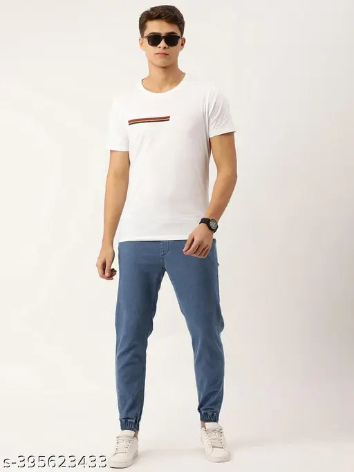 Light blue cotton blend slim jeans for men, IVOC brand, size 30/waist 30in/length 41in
