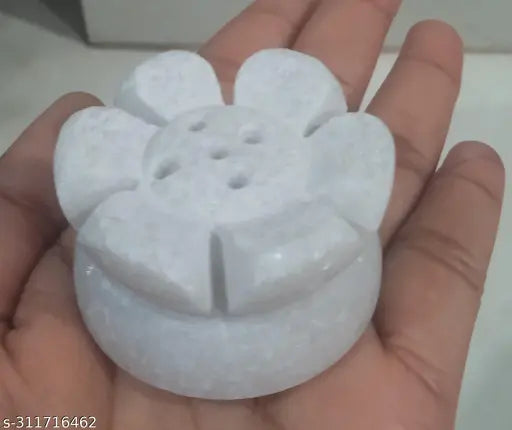White marble handcrafted incense holder, set of 2, home decor