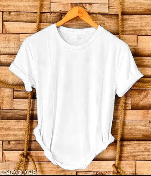 4 pack solid polyester Dryfit T-shirts, ideal for fitness, available in S-XXXL sizes. Fashionable athletic wear on display