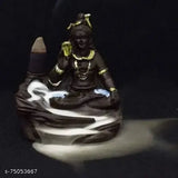 Tulika Collections polyresin Lord Shiva Smoke Fountain Incense Burner with 10 cones, in Dhyan Mudra, Indian-inspired gift for meditation spaces or home decor