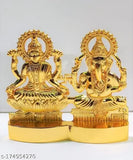 Gold statue set of Lord Ganesha and Goddess Laxmi