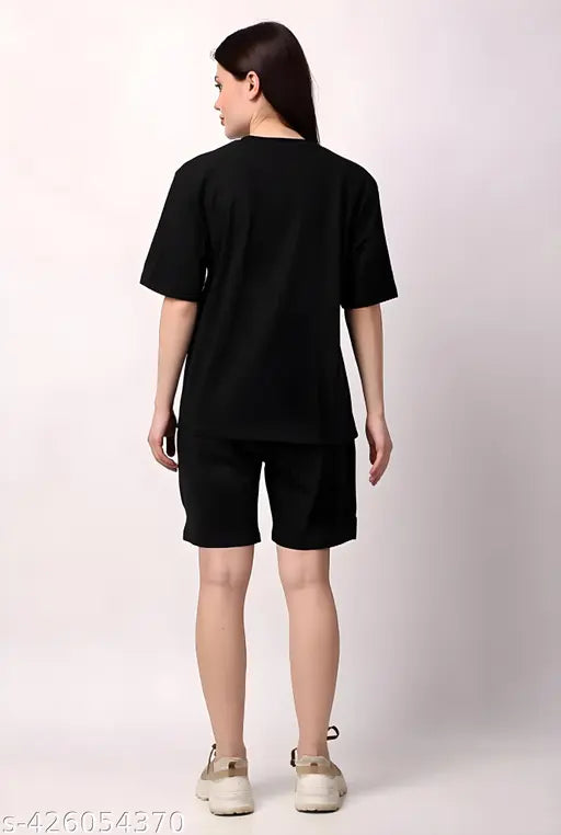 Cotton women's night suit pajama set, printed shorts and top for sleepwear and loungewear, ideal for active wear. Made in India