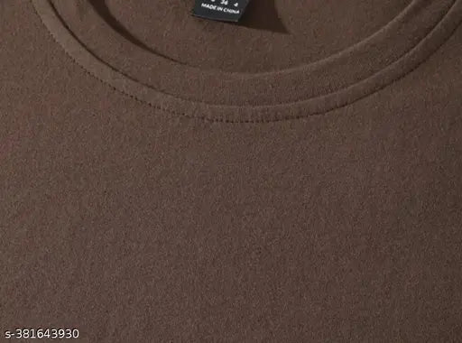 Brown cotton crew-neck T-shirt womens girls