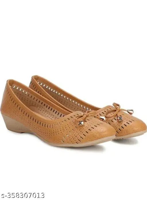 Synthetic slip-on ballerinas (brown) by MAHI & LOOKS for bellies - stylish and comfortable women's party wear