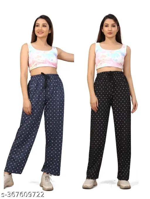 Black cotton pyjamas with all over print, two piece set