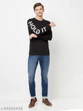 Black men's full sleeve, solid round neck Cotton Blend t-shirt by HOLDIT - premium quality, comfortable fit