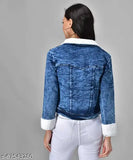 New stylish denim jacket, long-sleeved dyed/washed women's denim jacket (India)