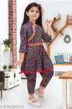 Party wear for girls rayon straight top with dhoti pants, printed in vibrant colors