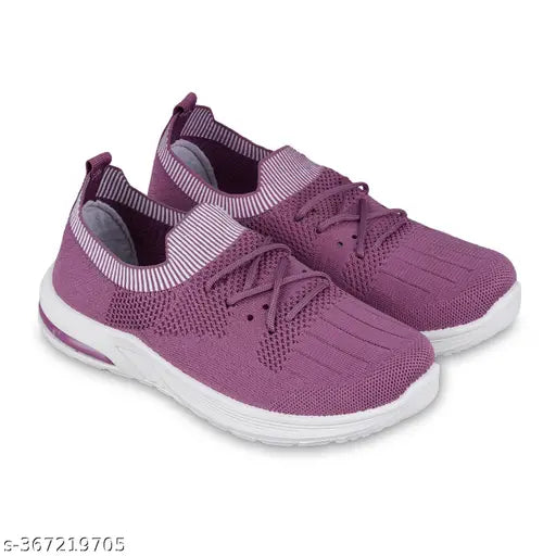Pink mesh women's lightweight sports sneakers for running and walking, lace-up style with breathable Bellie fabric