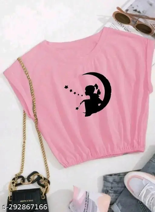 Printed cotton blend special crop top in vibrant patterns, size: [size from S-XL]