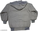 Gray jacket with hood and zip front, boys style