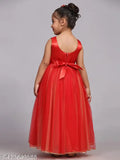 A vibrant red ball gown for little girls' parties