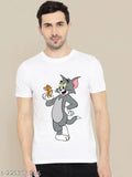 Tom & Jerry cotton blend short sleeves t-shirt, printed net design. High-quality t-shirt in multiple sizes, Made in India