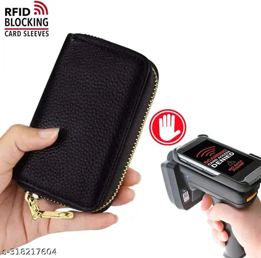 Leather ATM security cardholder, sleek accessory for banking essentials, made in India