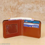 Genuine leather canvas men's wallet with 5 compartments, black or brown color options. Features slots for cards and Rs notes, plus a hidden slot. Ideal customized gift for men. Indian-made leather wallet on display