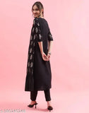Black viscose rayon Skylee women's kurti, single solid pattern, regular sleeve and round neck style, Indian-made fashion wear
