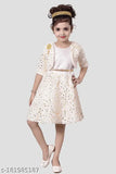 Pashmina faux fur embellished net gown for girls, stylish star print on display, Indian-made (6m - 5yrs)