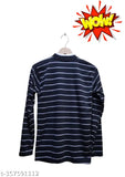 Striped woolen long sleeve t-shirt for men, comfortable winter wear