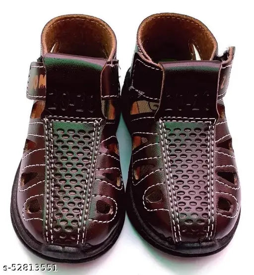 Brown closed-toe sandals for kids