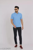 Classy cotton blend solid men's t-shirt by Aru Crafts, short sleeves, sizes S-XXL