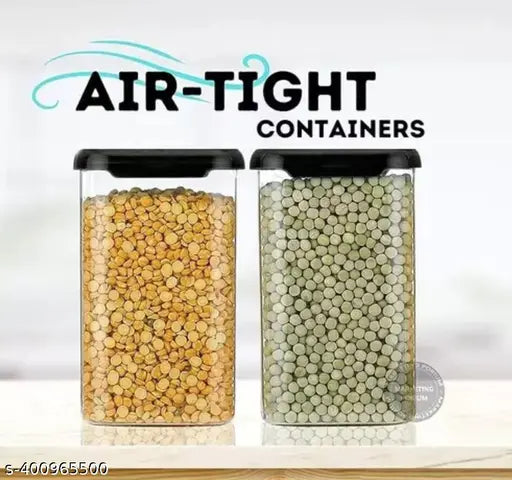 Plastic storage jars, pack of 12, airtight containers, kitchen use, 1100ml each
