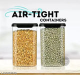 Plastic storage jars, pack of 12, airtight containers, kitchen use, 1100ml each