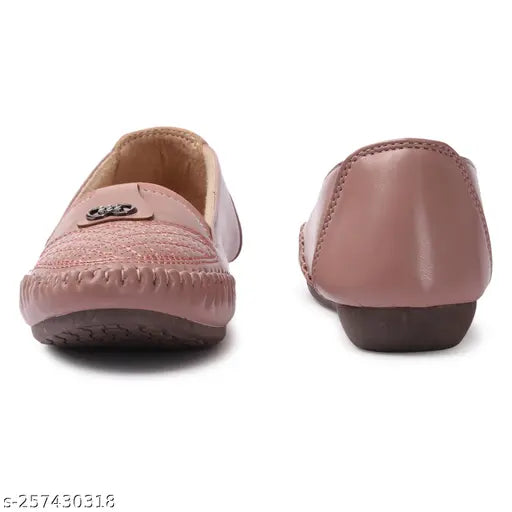 Synthetic leather ethnic loafers, VLANCO latest collection for women and girls, Indian-made comfortable footwear with textured pattern