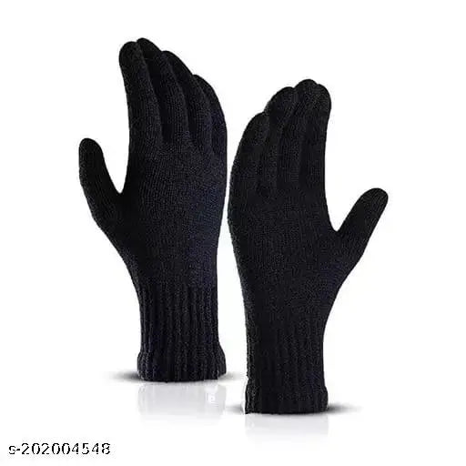 Wool winter hat combo: Printed beanie & knit scarf with gloves for men and women - India