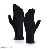 Wool winter hat combo: Printed beanie & knit scarf with gloves for men and women - India