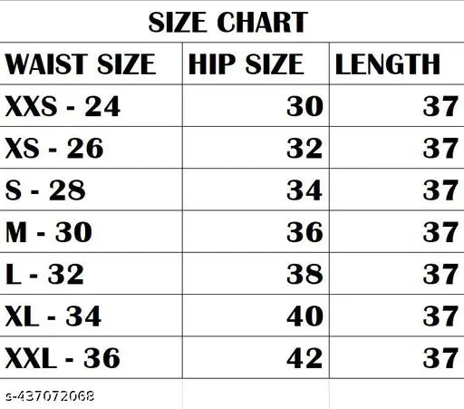 Size chart: hip waist length