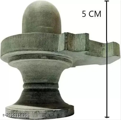 5 cm shivlinga statue gery for puja and havan Decorative Showpiece - 5 cm (Stone, Grey)
